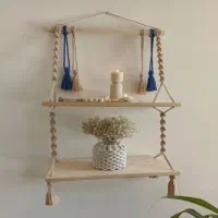 شلف ، گلدان و آیینه مکرومه