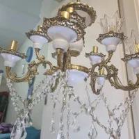 لوستر برنجی 5 شاخه و 10 شعله