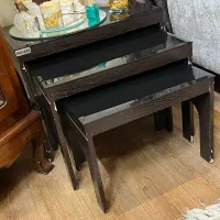 سه عدد گل میز اراد چوب شیشه سرخود