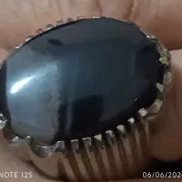 انگشتر نقره با عقیق سیاه