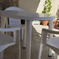 میز و صندلی پلاستیکی درجه ی یک شش نفره با میز