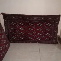 پشتی ترکمن دستبافت رنگ لاکی