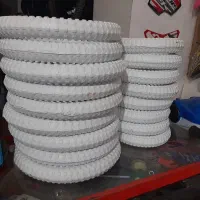 لاستیک سفید توپر سایز۱۲ و۱۶ درآراز چرخ شهرقدس