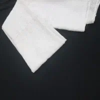 یک قواره چادر حریر سفید مجلسی گلدار دوخته شده (نو)