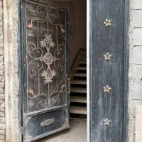 درب اهنی ورودی راه پله سنگین ۱۵۰در۲۴۰دولنگه