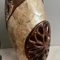 گلدان دکوری مشبک وارداتی رزگلد