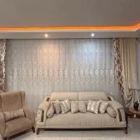 پرده حریر طرح دار و دو عدد پنل