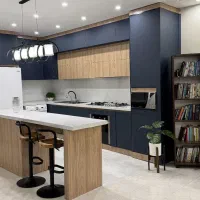 کابینت MDF دو رنگ & نئوکلاسیک با ابزار میله