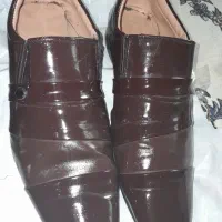 کفش  قهوی و مشگی چرم سایز ۴۲ دو جفت