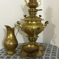 سرویس کامل سماور زغالی برنجی RAOUFI NOBEL نو