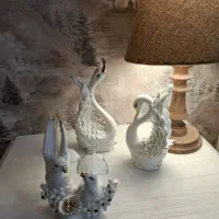 مجسمه چینی قو و گنجشک