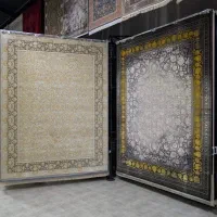 فرش اب رنگی/فرش ابریشم مشهد1750شانه/12.9.6متری