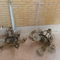 دو عدد لوستر برنجی