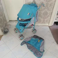 کالسکه عصایی با کاور زمستانی سبک کمجا مسافرتی درحد