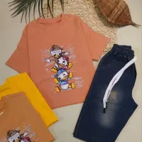 لباس بچه گانه تیشرت شلوارک لی دخترانه