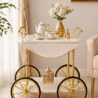 میز بار چرخدار سرو پذیرایی عمده و تک