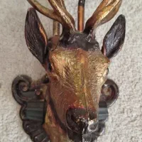 کله گوزن برنجی انتیک