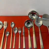 سرویس ۱۲۰ پارچه قاشق چنگال نیمه طلایی یونیک
