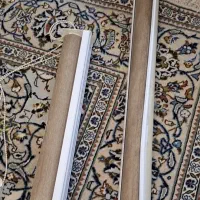 دو عدد پرده زبرا قهوه ای، ترک در حد نو.