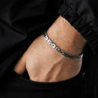 دستبند نقره ۹۲۵دست‌ساز،دیسکوفر کرال با آبکاری