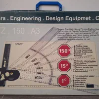 تخته رسم مهندسی و خط کش T و اشکال هندسی