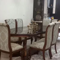 میز ناهارخوری و۶صندلی سالم نو چوب راش
