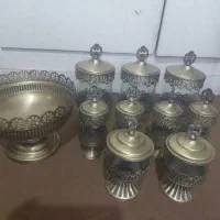 پاسماوری قندان ومیوه خوری طرح برنج