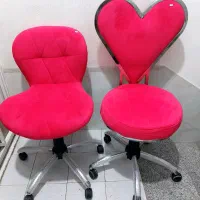 چند صندلی چرخ دار جک صورتی  طبی قابل تنظیم تابوره