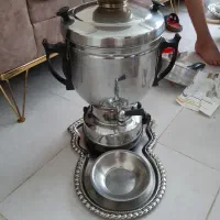 سماور گازی  به همراه سینی و کاسه