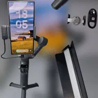 گیمبال dji osmo 7p + باتوم لایت RGB ZGRL 2000