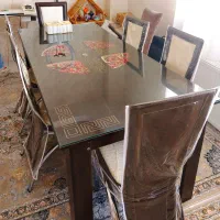 میز غذا خوری ۸ نفره با ۶ صندلی