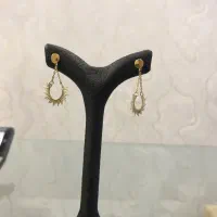 گوشواره طلا میخی بخیه آویزی|جواهرات|تبریز, |دیوار