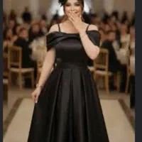 پیراهن ماکسی پرنسسی ساتن یقه پاپیون