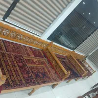 تخت چوبی ۲ متر همراه با قالی