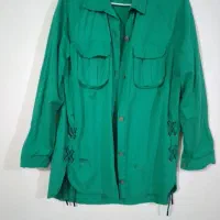 مانتو کتان رنگ سبز بسیار زیبا