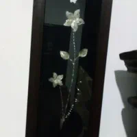 تابلو گل از جنس نقره با قاپ چوبی