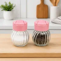 نمکپاش جفتی بلور طرح الماس. صدف و زنبوری