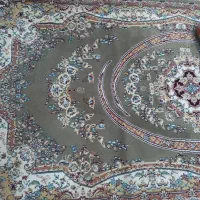 فرش کناره گردویی3*1 قاب پرده طلای جزیره های گلاس