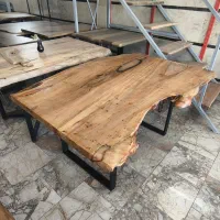 میز نهارخوری شش نفره روستیک چوب توسکا و فلز