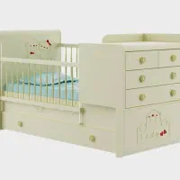 تختخواب نوزاد نوجوان مدل تدی ساحل چوب