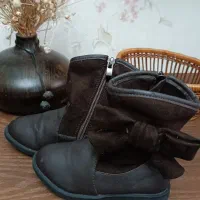 کفش بوت چکمه چرم دخترانه سایز۲۷