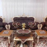۴ عدد میز و عسلی چوب گردو با شیشه ۱۰ میل