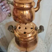 قوری کتری مسی و قندان و گرسوز و شکلات خوری