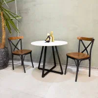 صندلی لهستانی و میز تونت چوب فلز فانتزی مدرن