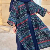پانچ لینن ترک تابستانه طرحدار