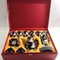 سرویس چای‌خوری ژاپن YAMASEN اصل 24 عیار طلاکوب نو