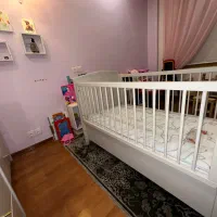 تخت و سرویس نوزادی برند نی نی سالن تمام چوب