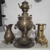 سماور ذغالی وسایل برنزی وبرنجی