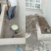 احیا کردن باغچه  و نصب شید پارچه های سبز