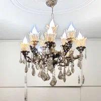 دو عدد لوستر برنزی ۵ شاخه ۱۰ شعله